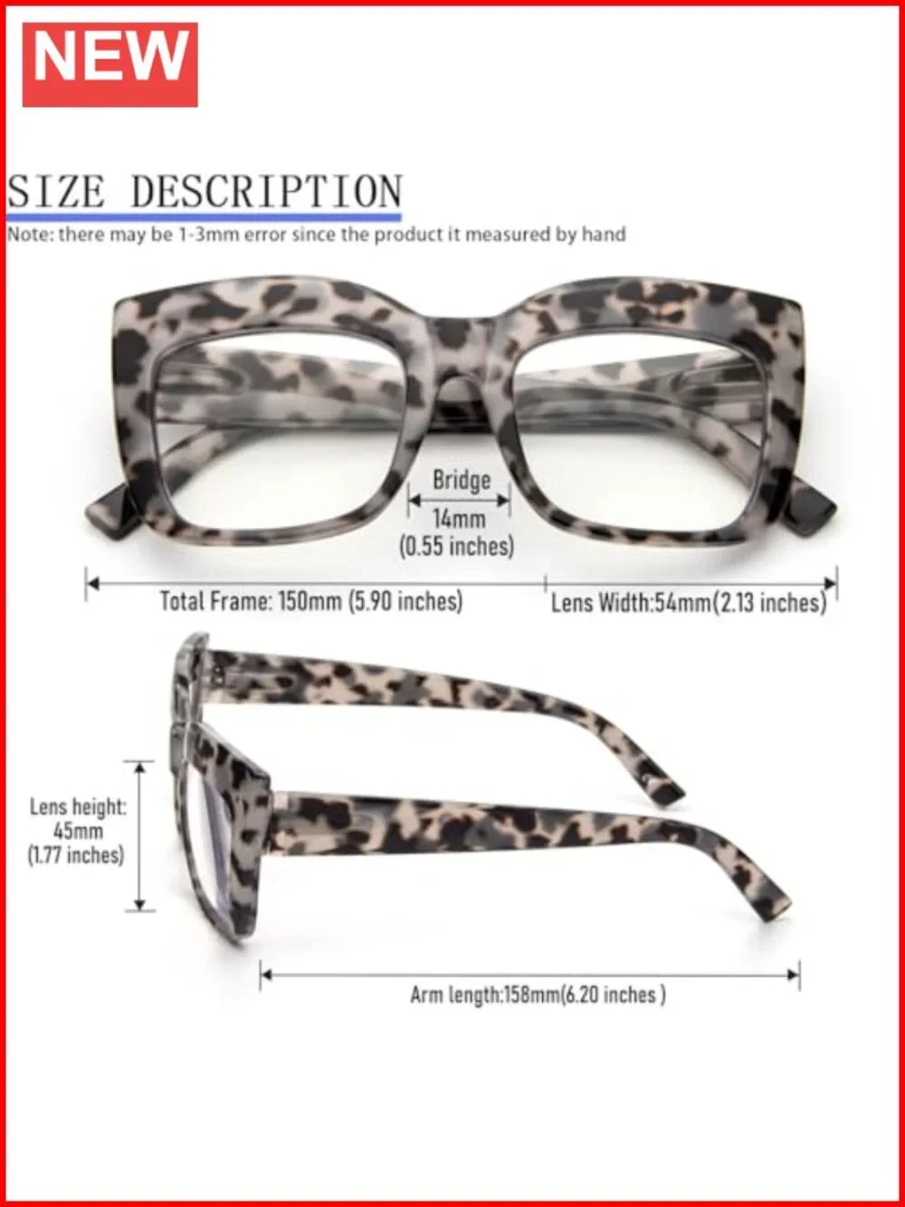 Oversized Reading Glasses for Women Blue Light Blocking 3 Pack Spring Hinge